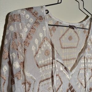 Cupcake International Golden Embellished Patterned Tunic Top